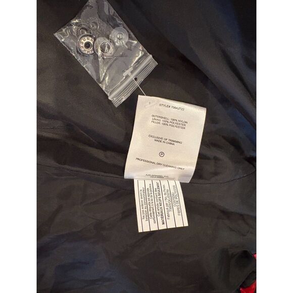 NVLT Red Puffer Jacket Size M Oversized Cozy Mid-Length - Picture 9 of 9